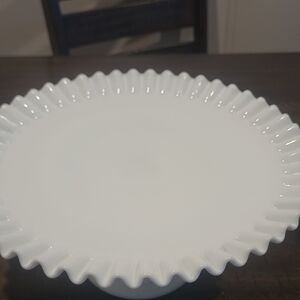 Fenton White Ruffled Edge Cake Stand